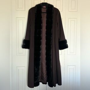 Alorna Elegant Brown Fur-Trimmed Coat